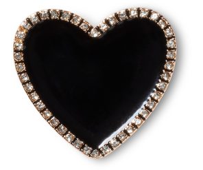 Black Heart with Gold Outline